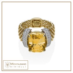 Anello Texture Pietra gialla big